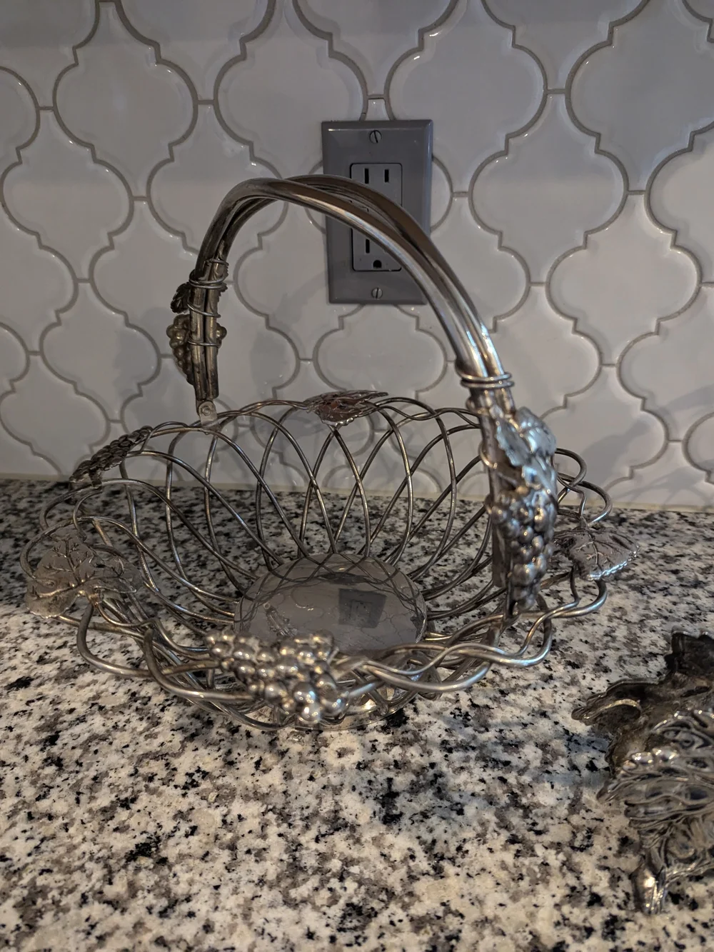 Vintage Godinger Silver plated grape baskets and napkin holder